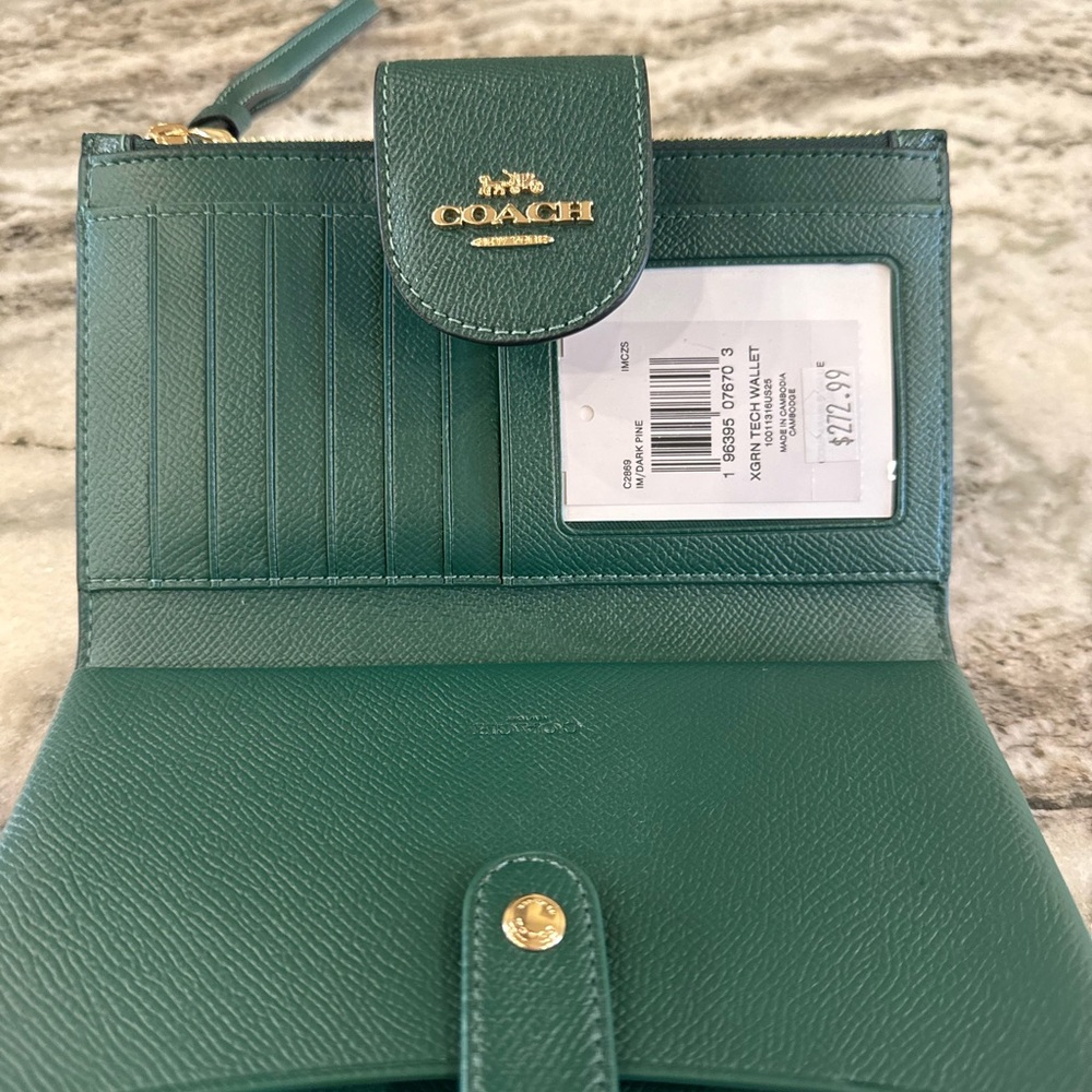 Coach Green Leather Wallet